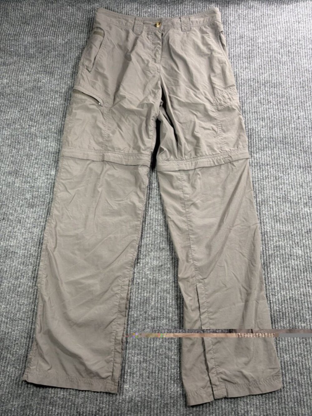 ExOfficio Insect Shield Convertible Hiking Pants Women's 8 Gray Zip Off Travel